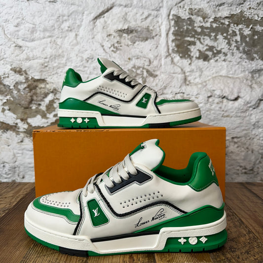 Louis Vuitton White Green Black Trainer Sz 9.5 (8LV)