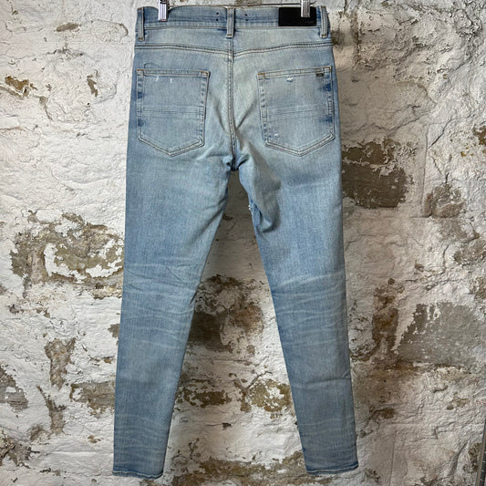 Amiri Distressed Patched Blue Denim Jeans Sz 31