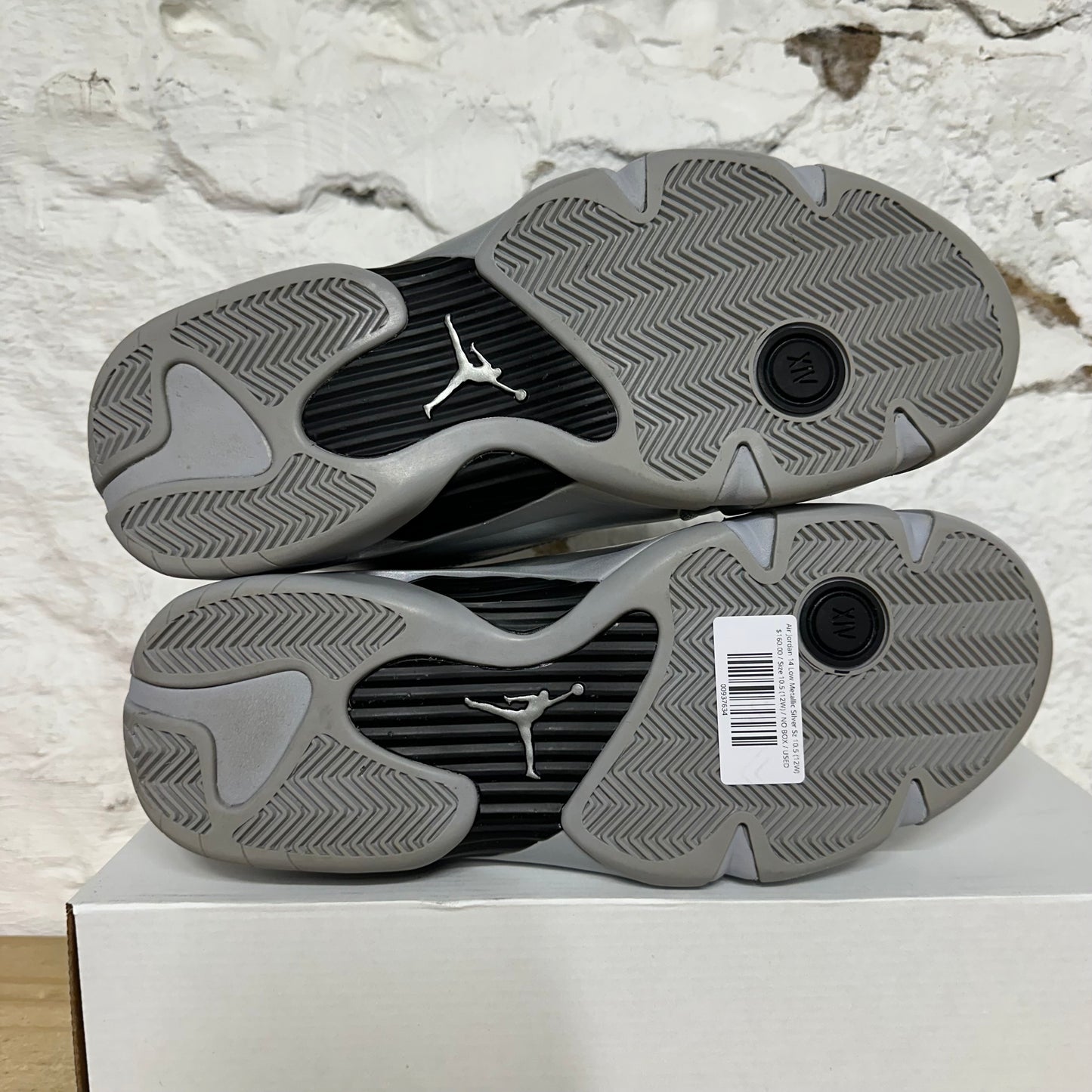 Air Jordan 14 Low Metallic Silver Sz 10.5 (12W)