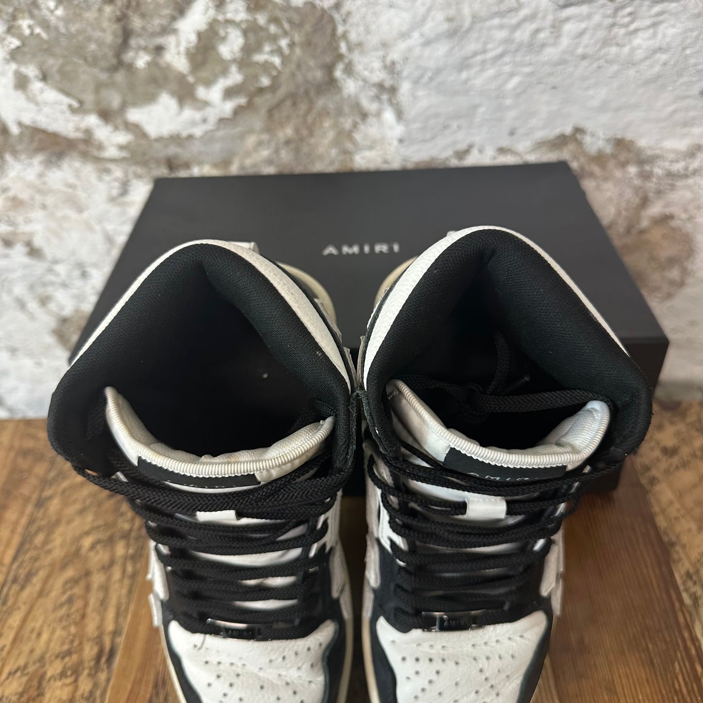 Amiri High White Skeleton Black White Sneaker Sz 5 (37)
