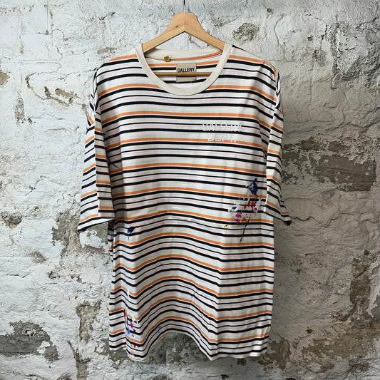 Gallery Dept Paint Splatter Striped T-shirt Sz XXL