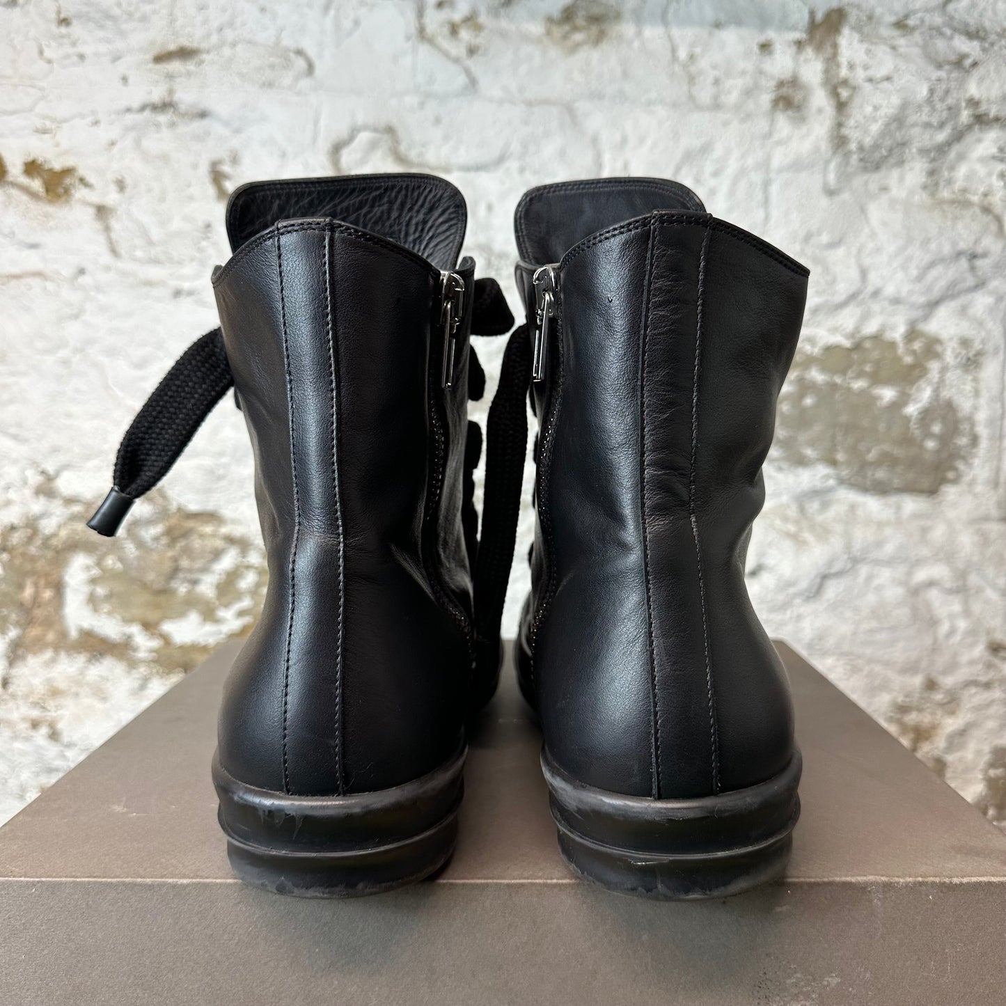 Rick Owens High Jumbo Lace Triple Black Sneaker Sz 15 (48)