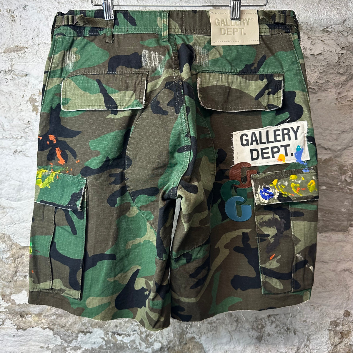 Gallery Department G Patch Camo Cargo Shorts Sz 32 DS