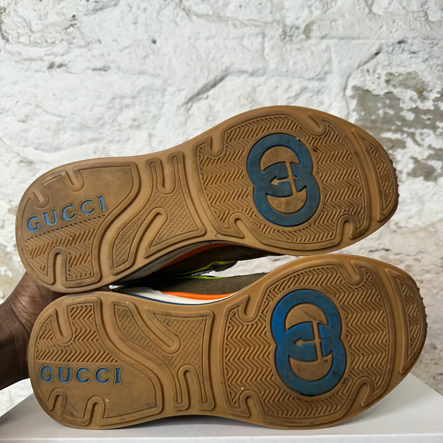 Gucci Ultrapace Brown Cream Sneaker Sz 8.5