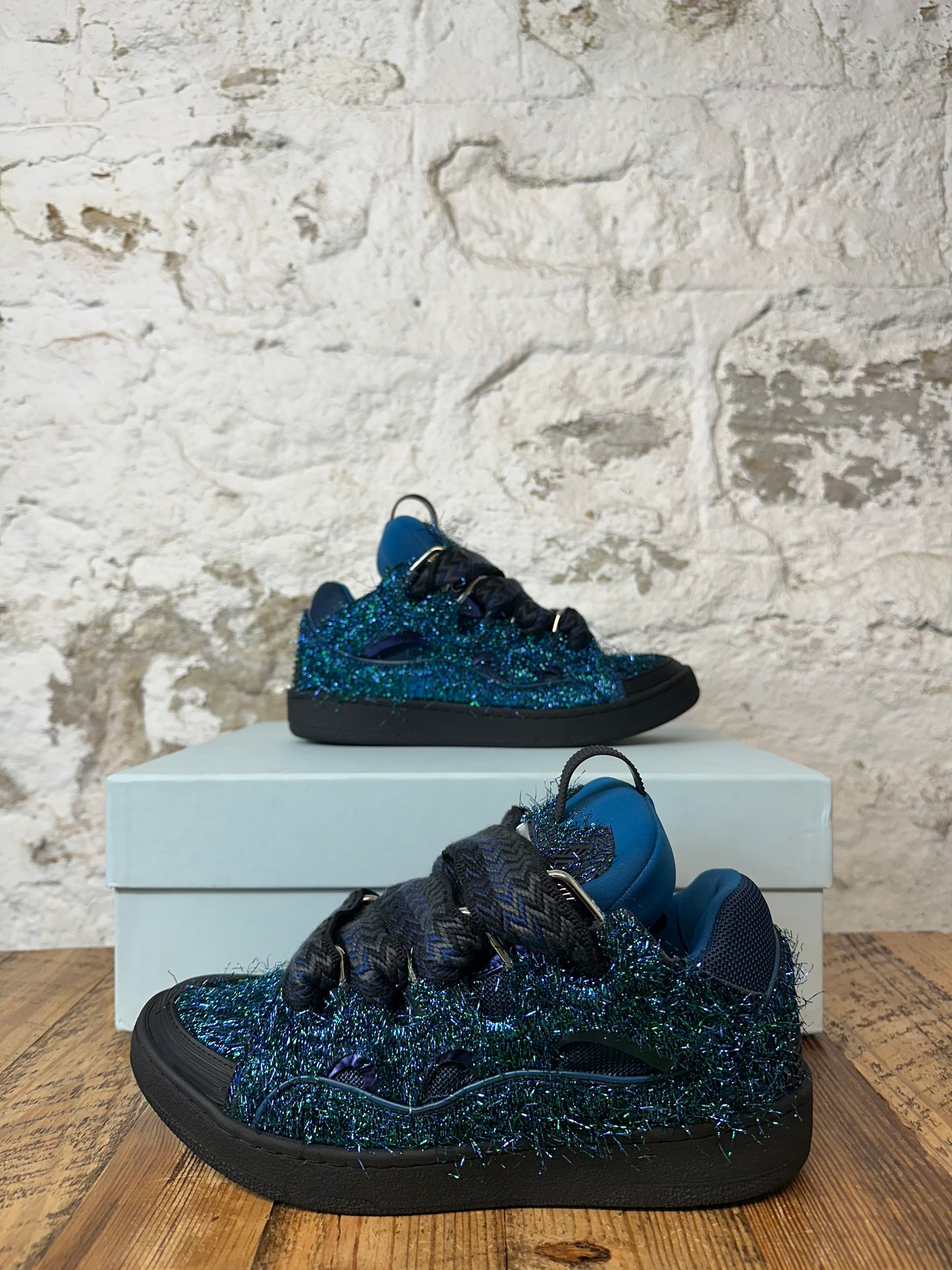 Lanvin Curb Blue Confetti Sneaker