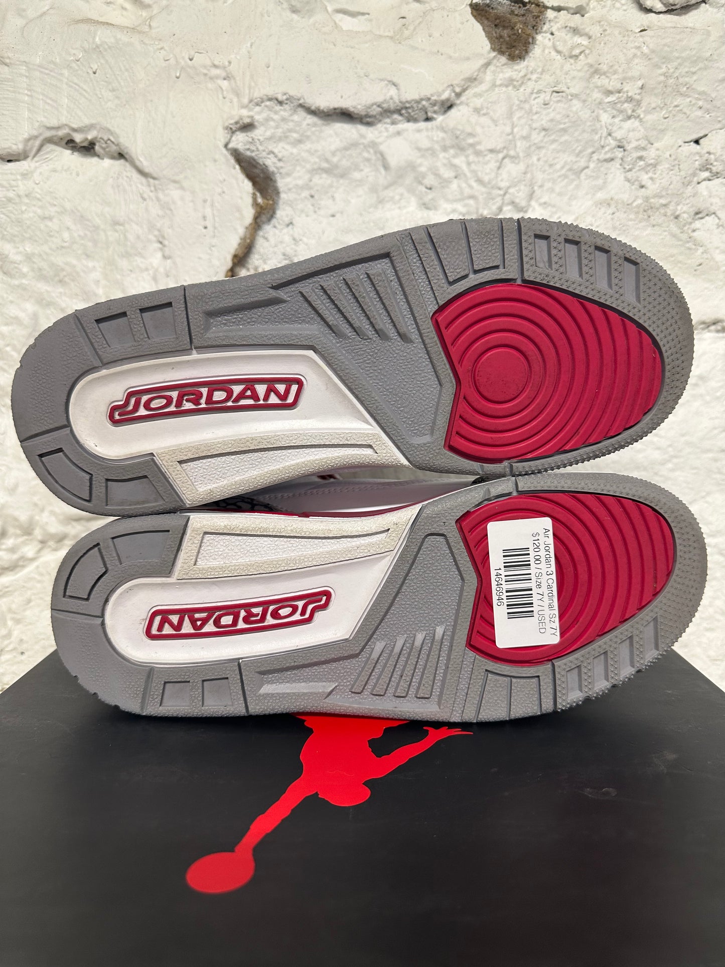 Air Jordan 3 Cardinal Sz 7Y