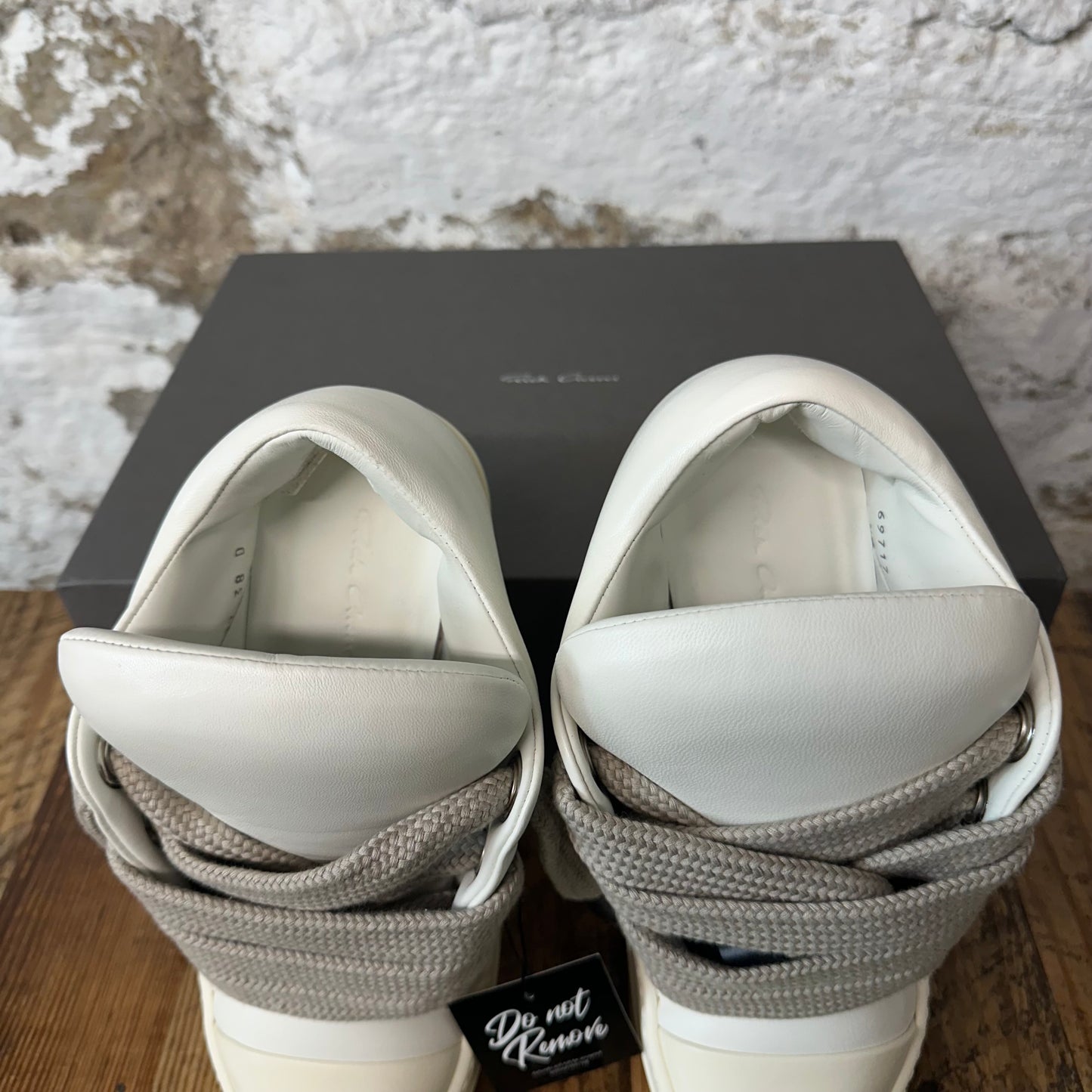 Rick Owens Jumbo Lace Puffer Low White Sneaker Sz 6 (38) DS
