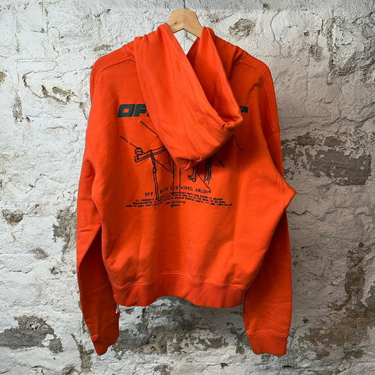 Off-White Green Spell Orange Hoodie Sz S