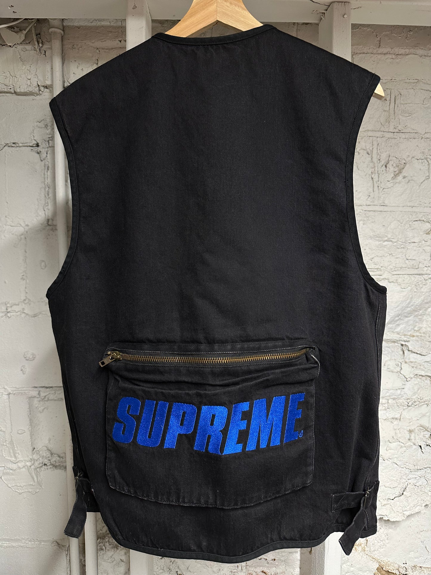 Supreme Black Denim Vest Sz M