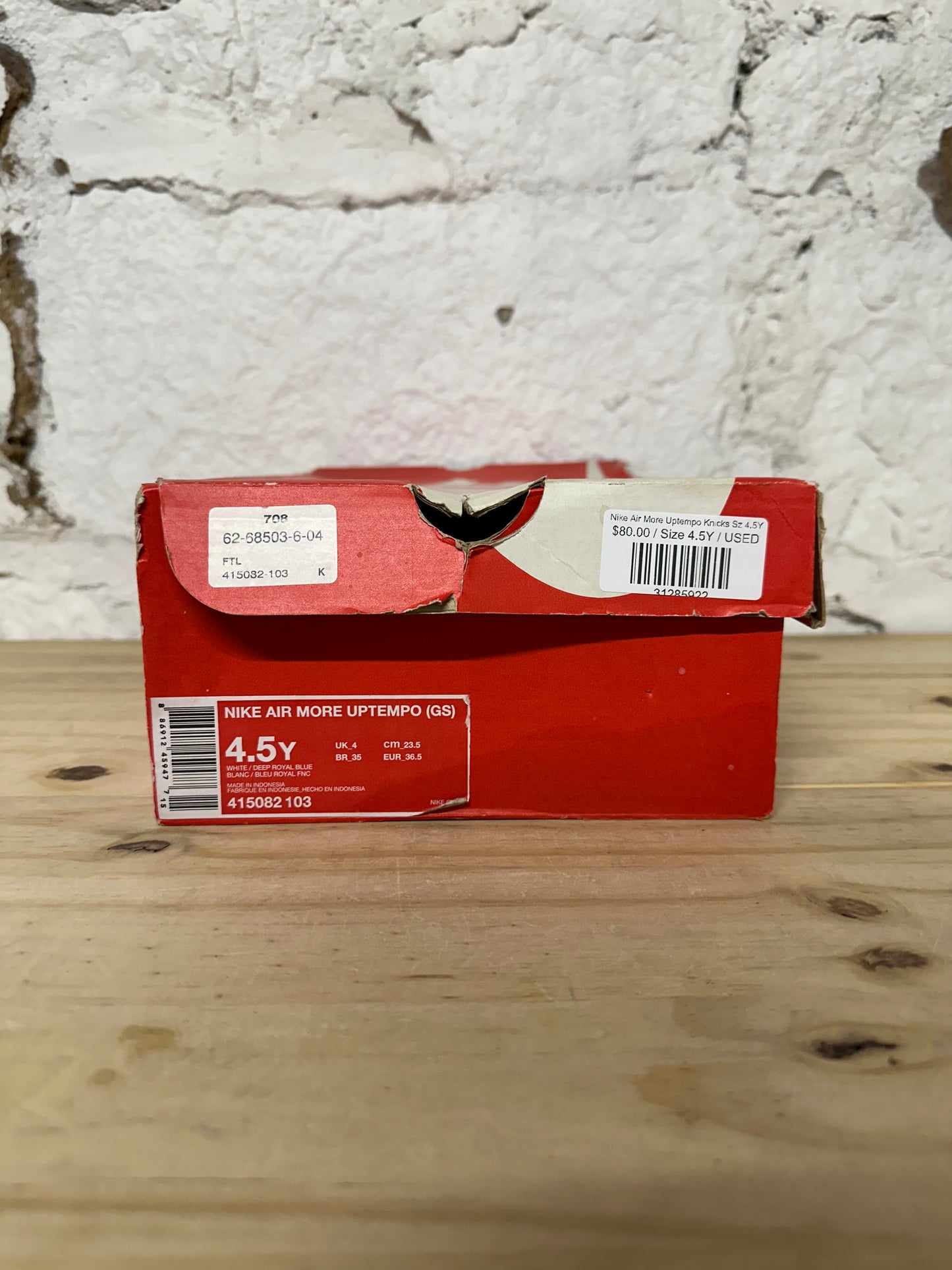 Nike Air More Uptempo Knicks Sz 4.5Y