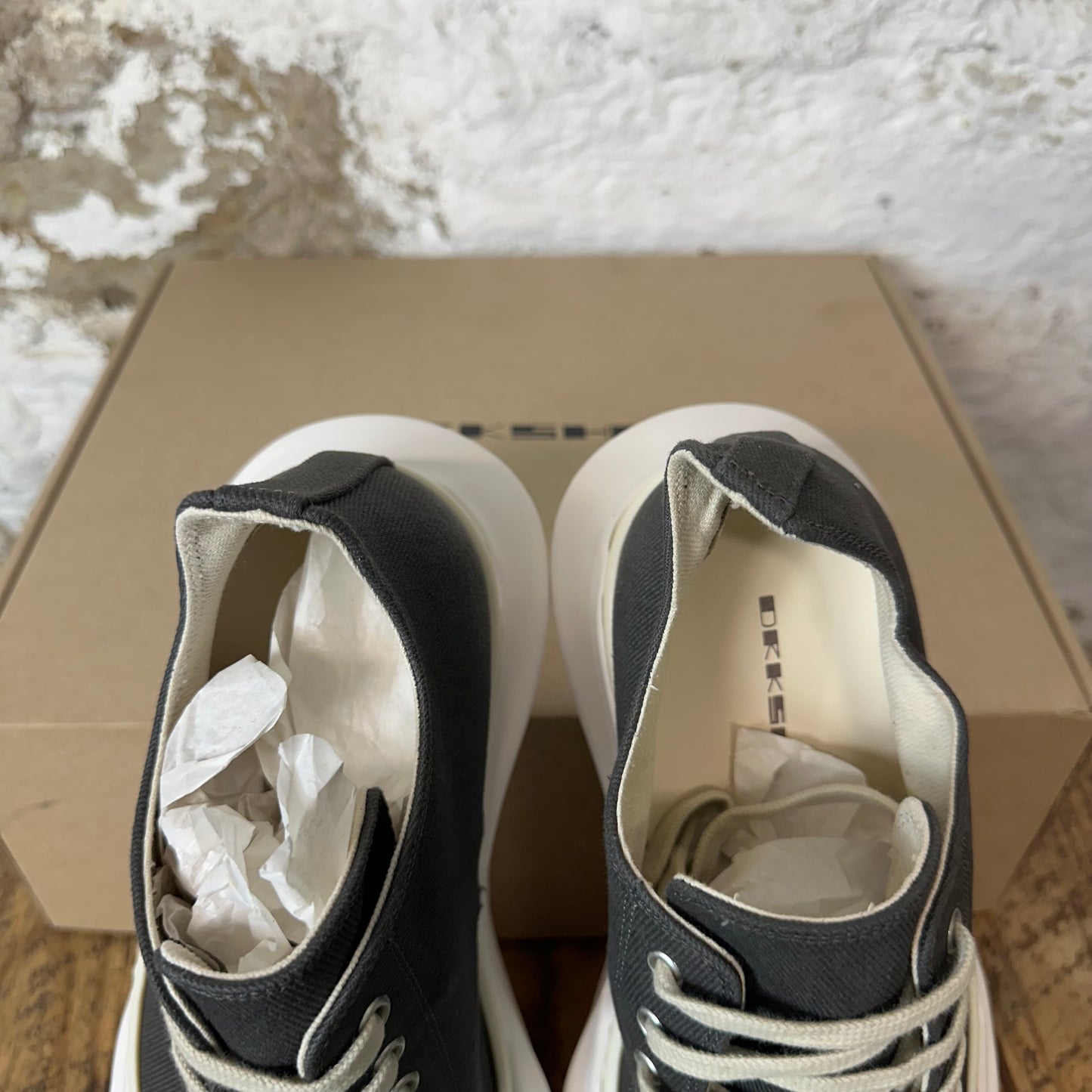 Rick Owens DRKSHDW Abstract Dark Dust Milk Sneaker Sz 9 (42) DS