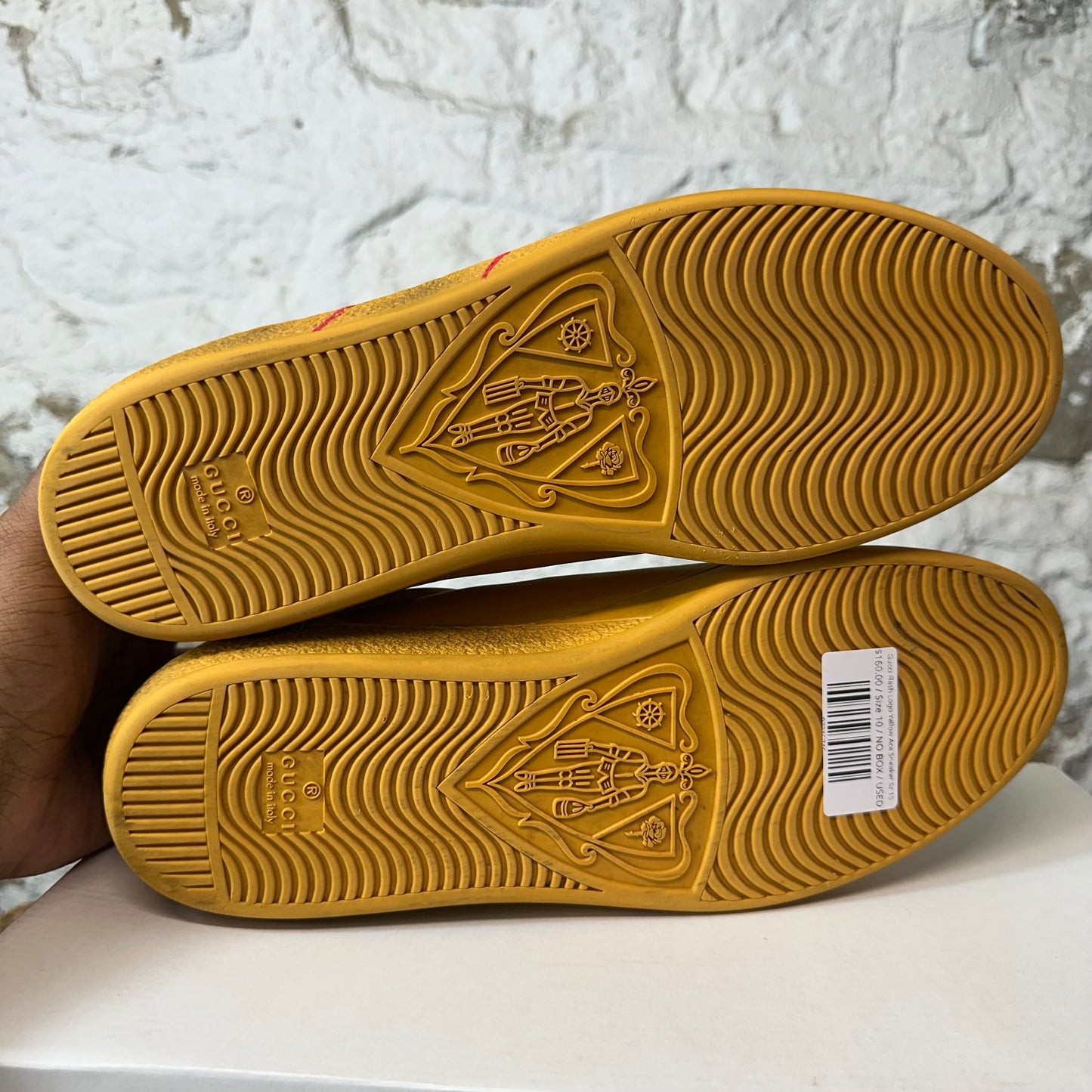 Gucci Flash Logo Yellow Ace Sneaker Sz 10