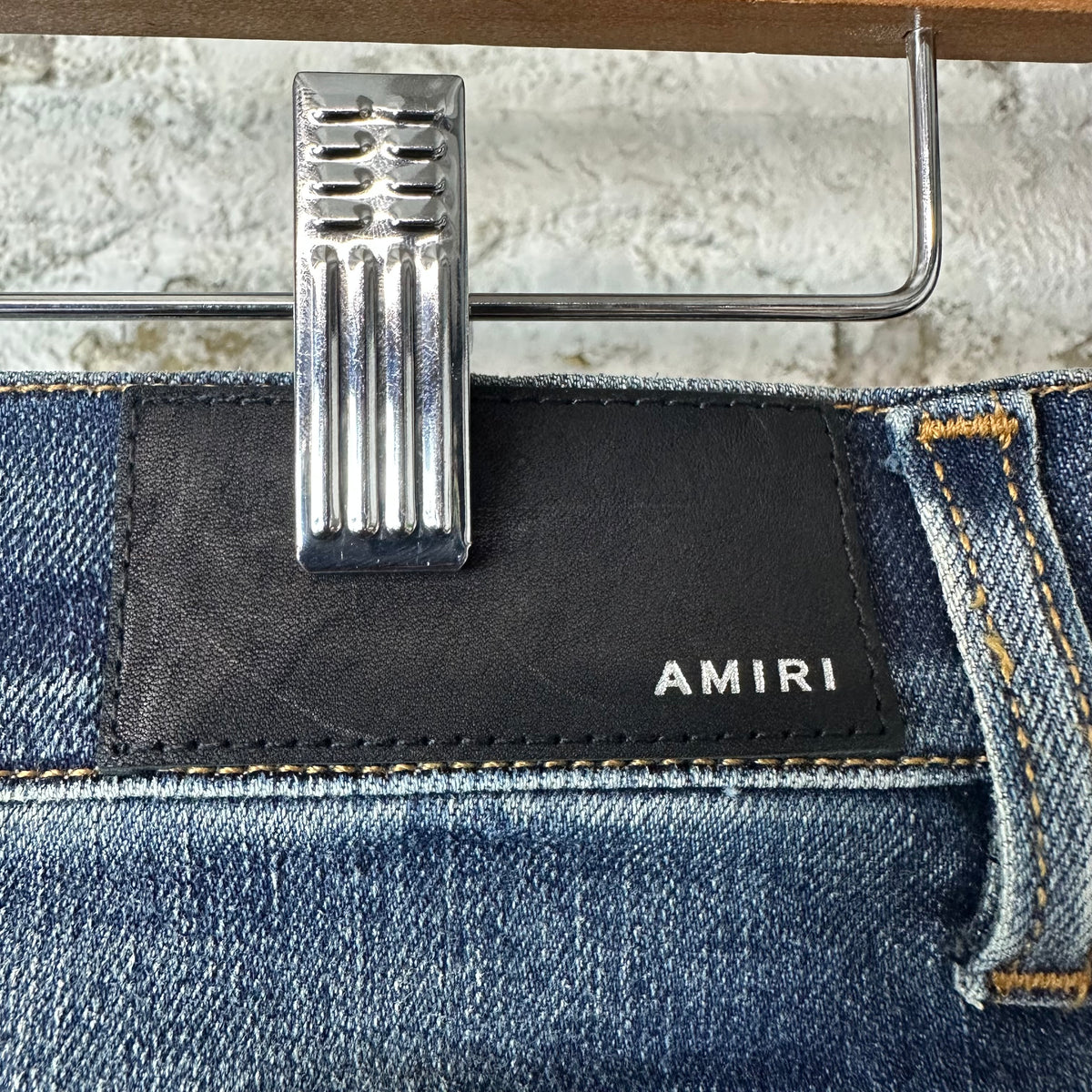 Amiri Knee Hole Dark Blue Denim Jeans Sz 30