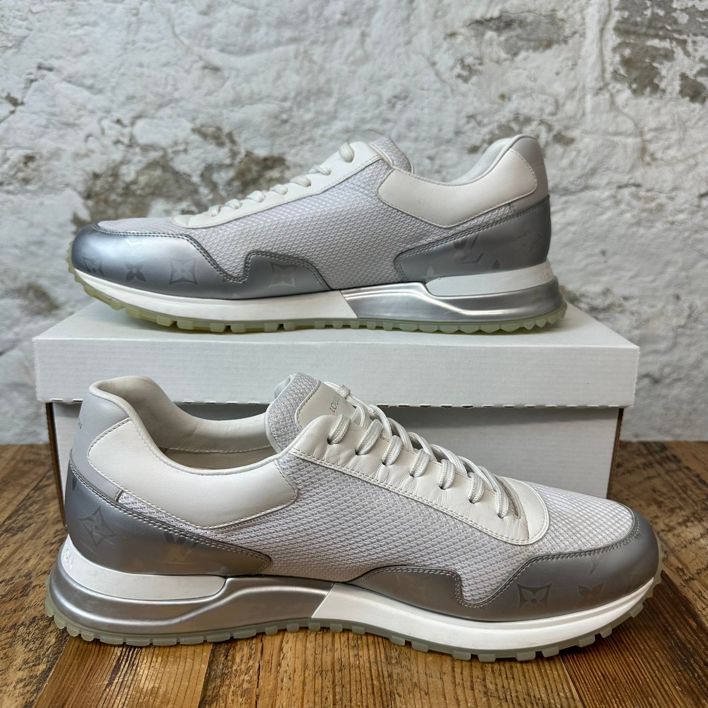 Louis Vuitton Silver White Runaway Sneaker Sz 11 (9.5LV) No Box