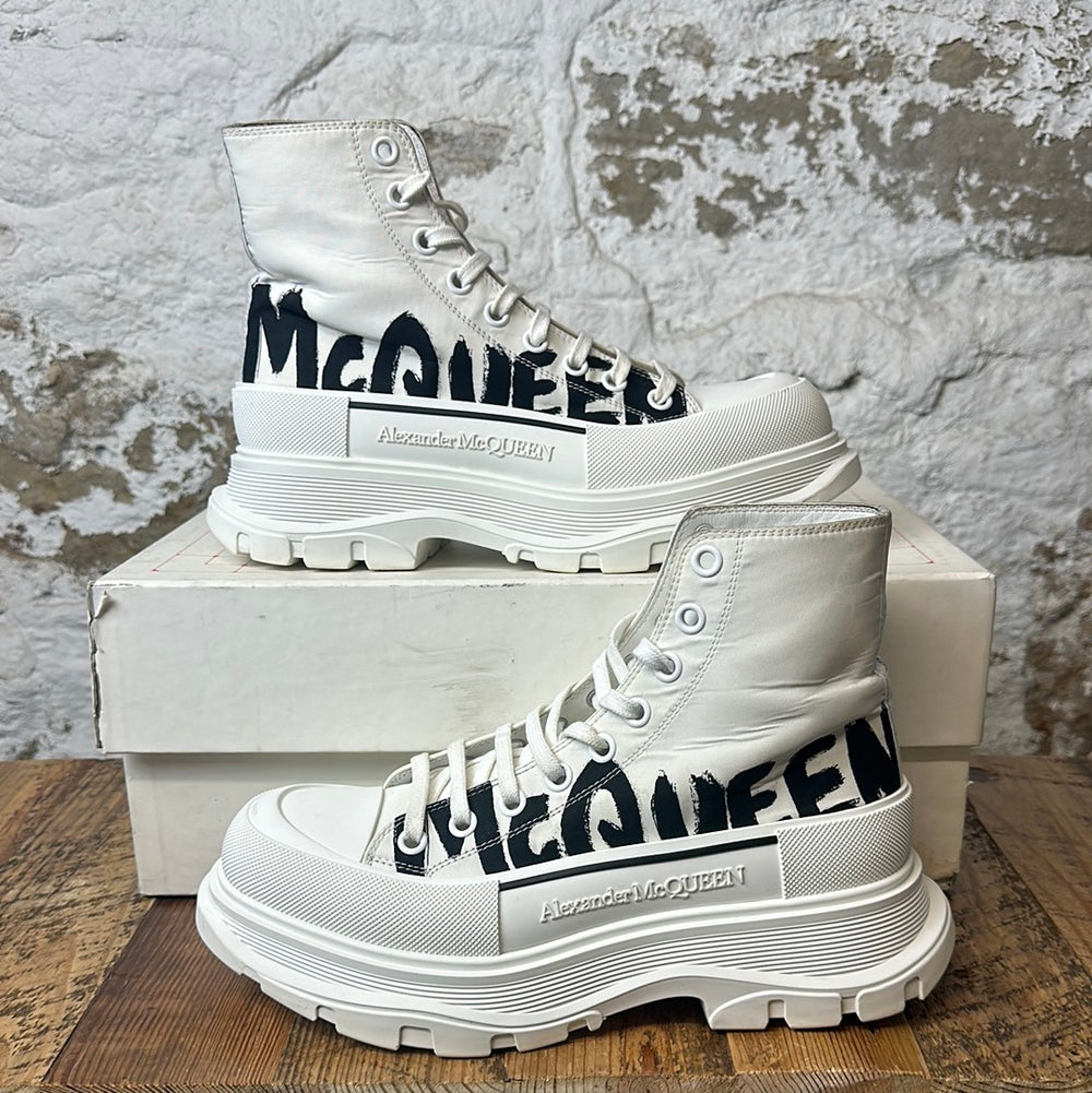 Alexander Mcqueen Spellout Tread High Boot White Sz 8 (41)