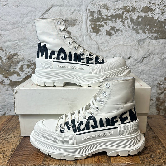 Alexander Mcqueen Spellout Tread High Boot White Sz 8 (41)