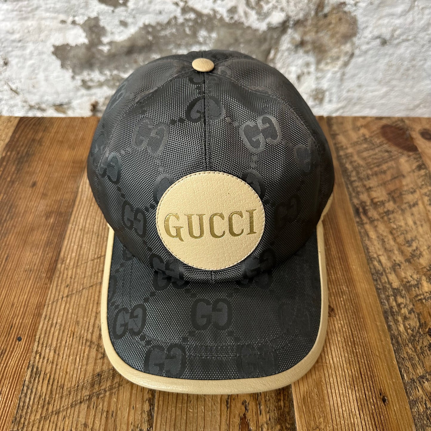 Gucci Gray Monogram Circle Logo Hat Sz L