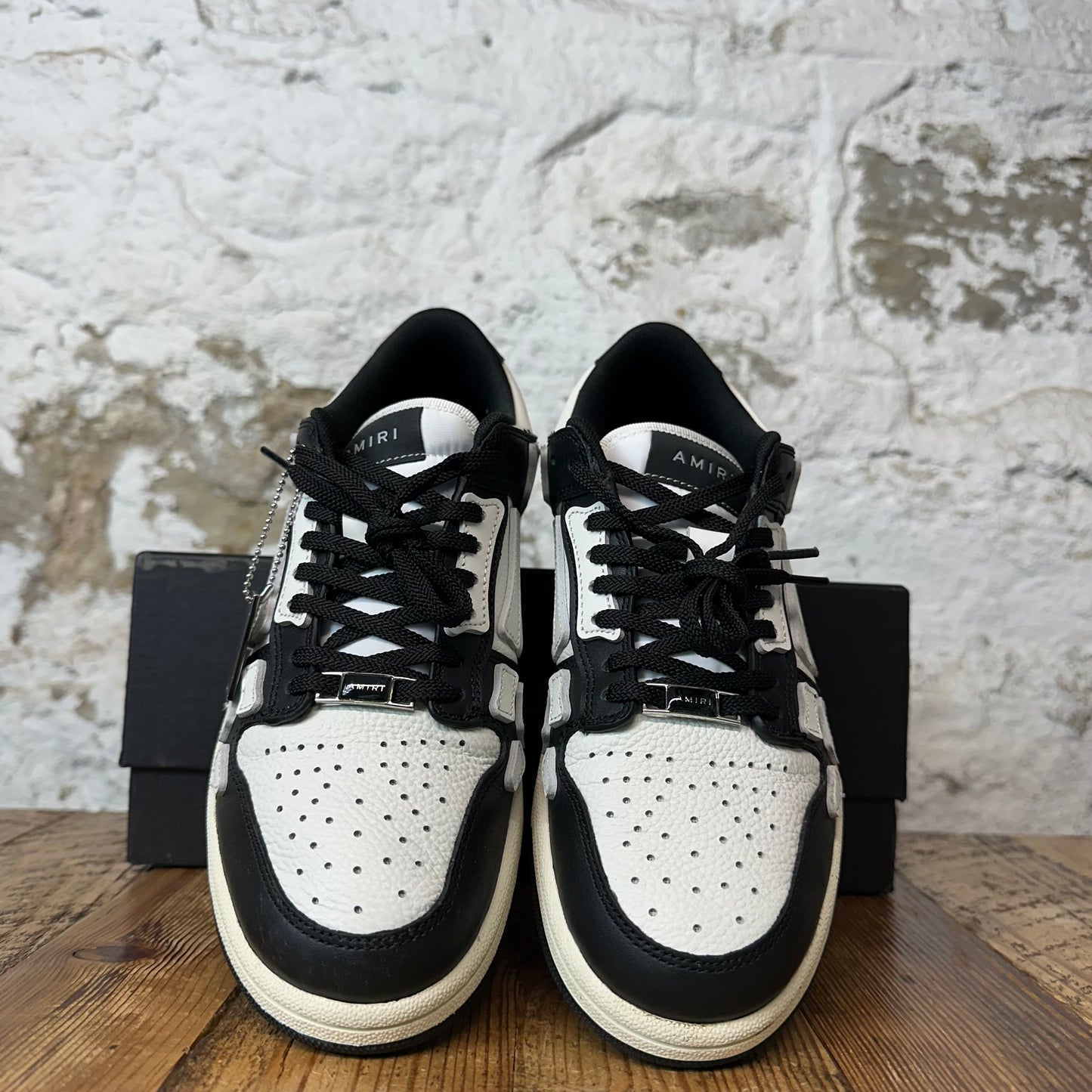 Amiri White Skeleton Black White Sneaker Sz 6.5 (39)