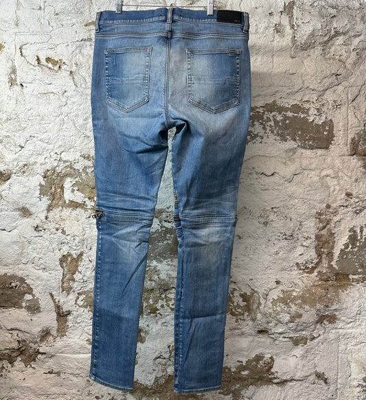 Amiri MX2 Green Brown Paisley Blue Denim Jeans Sz 38