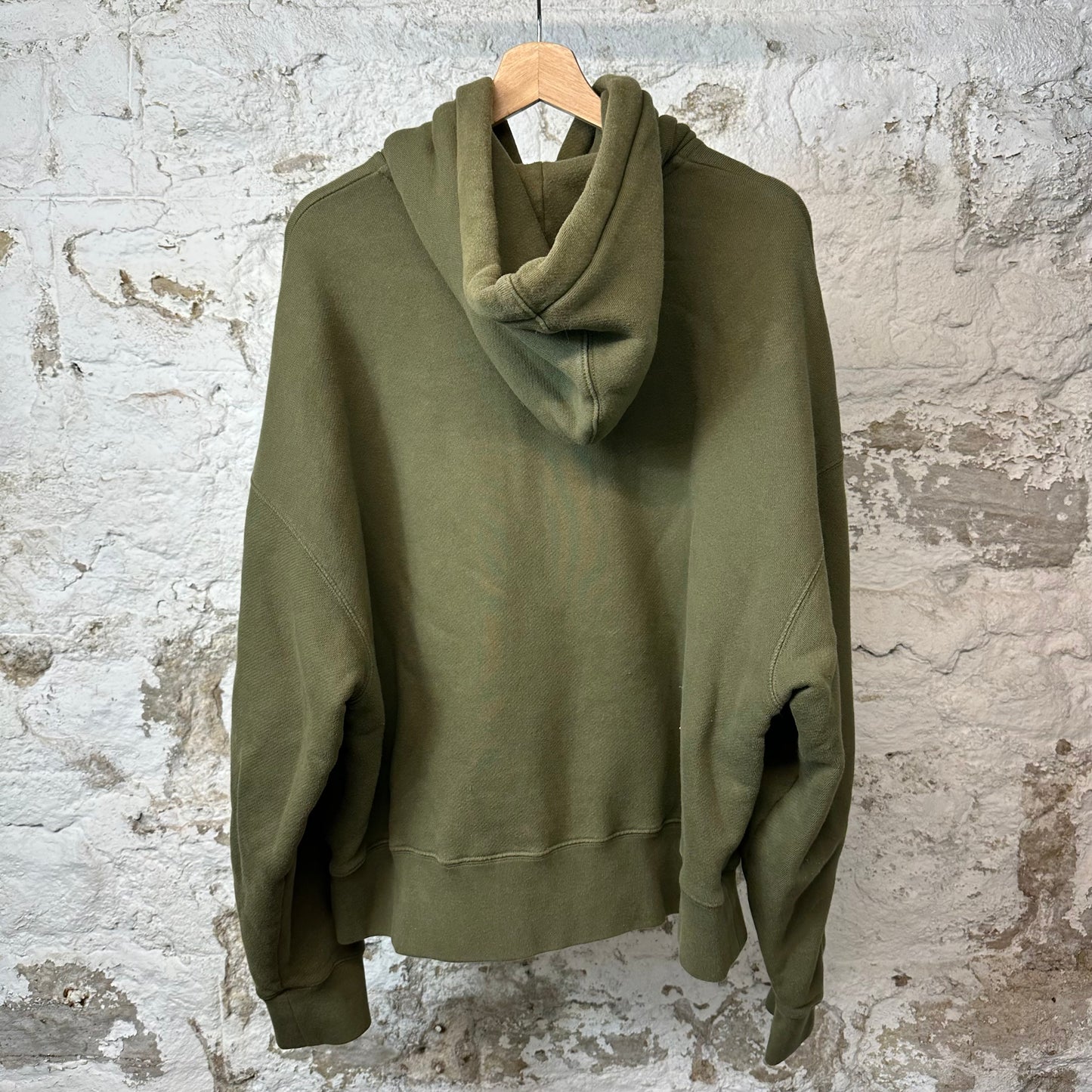 Palm Angels Distressed Bear Hoodie Olive Sz S