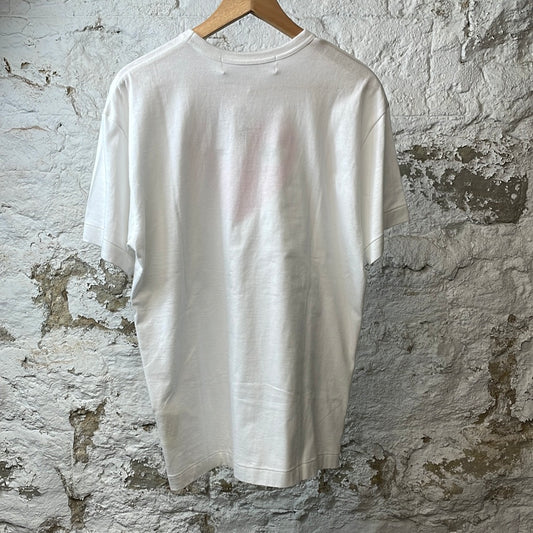 CDG Pink Red Heart T-shirt White Sz XL DS