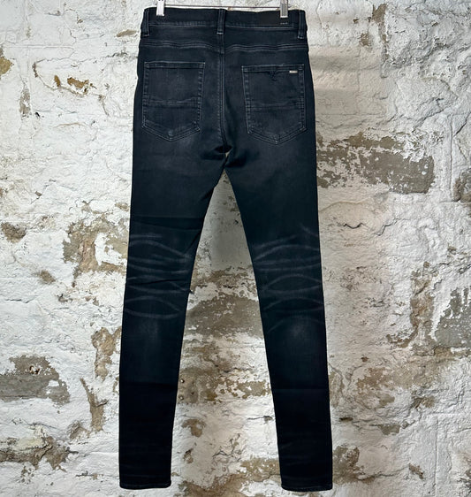 Amiri MX1 Cracked Blue Black Denim Jeans Sz 29