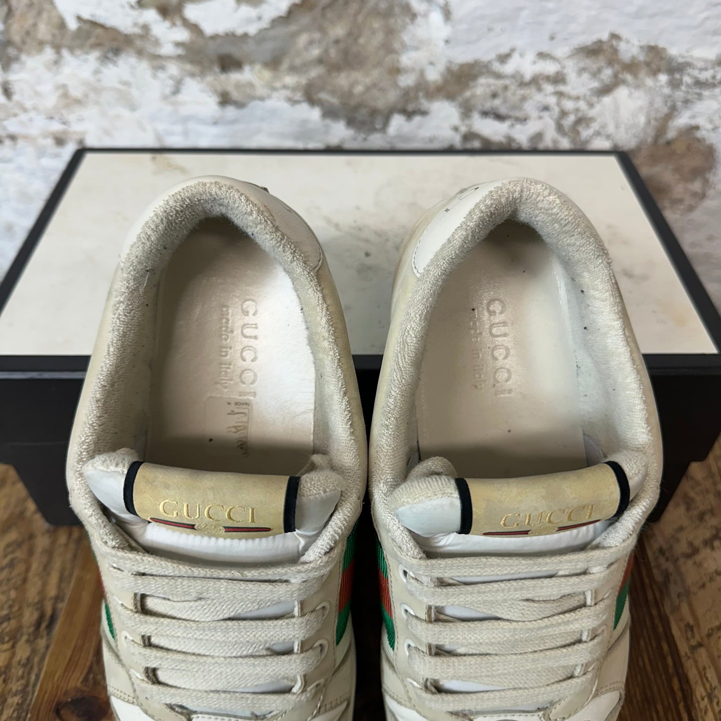 Gucci Screener Beige Cream Sneaker Sz 7