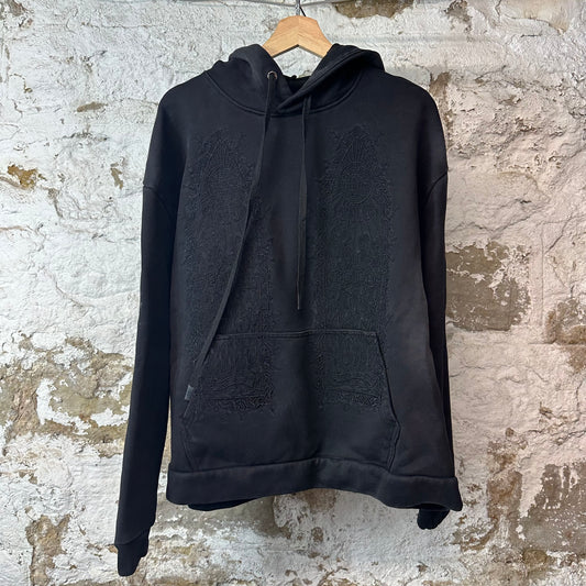 Who Decides War Embroidered Stained Glass Black Hoodie Sz XS