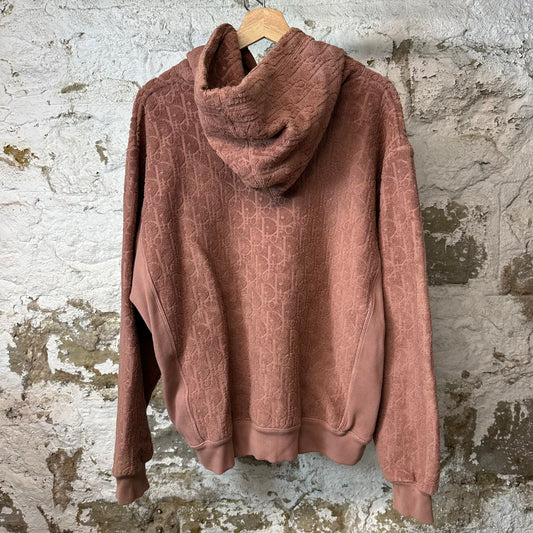 Dior Towel Monogram Rose Pink Hoodie Sz XL