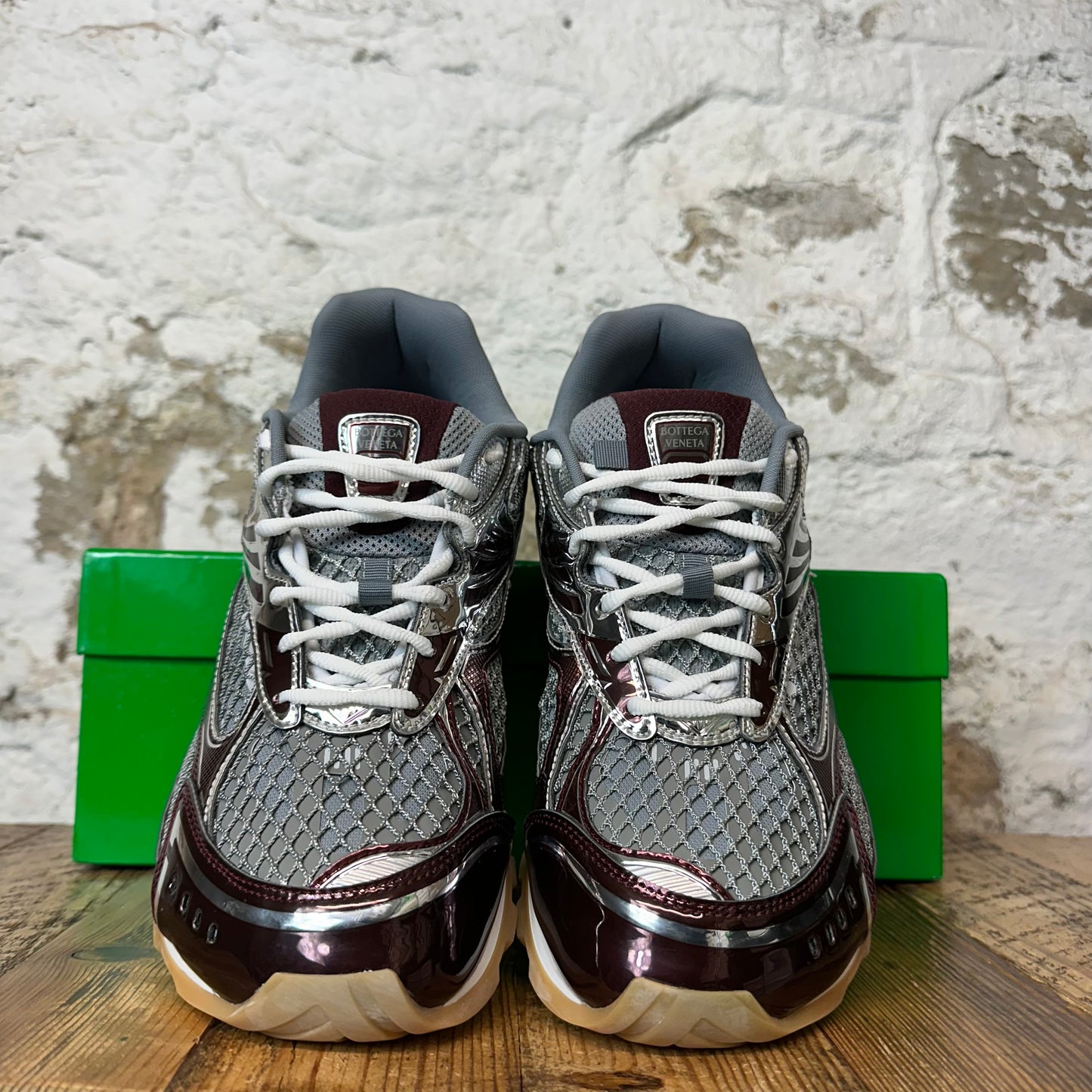 Bottega Veneta Burgundy Silver Orbit Sneaker Sz 12 (45)