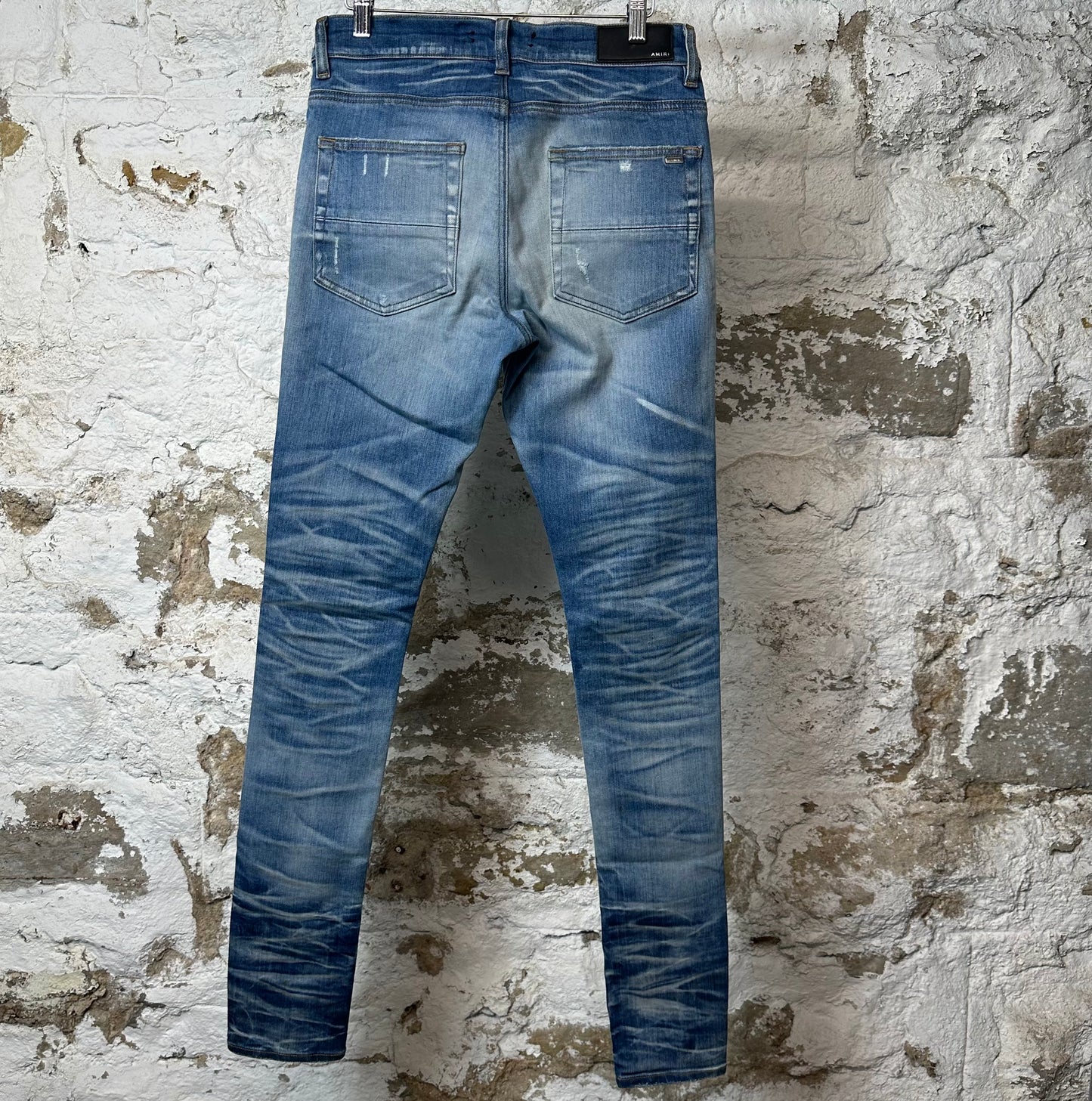 Amiri MX1 Sky Blue Cream Blue Denim Jeans Sz 30