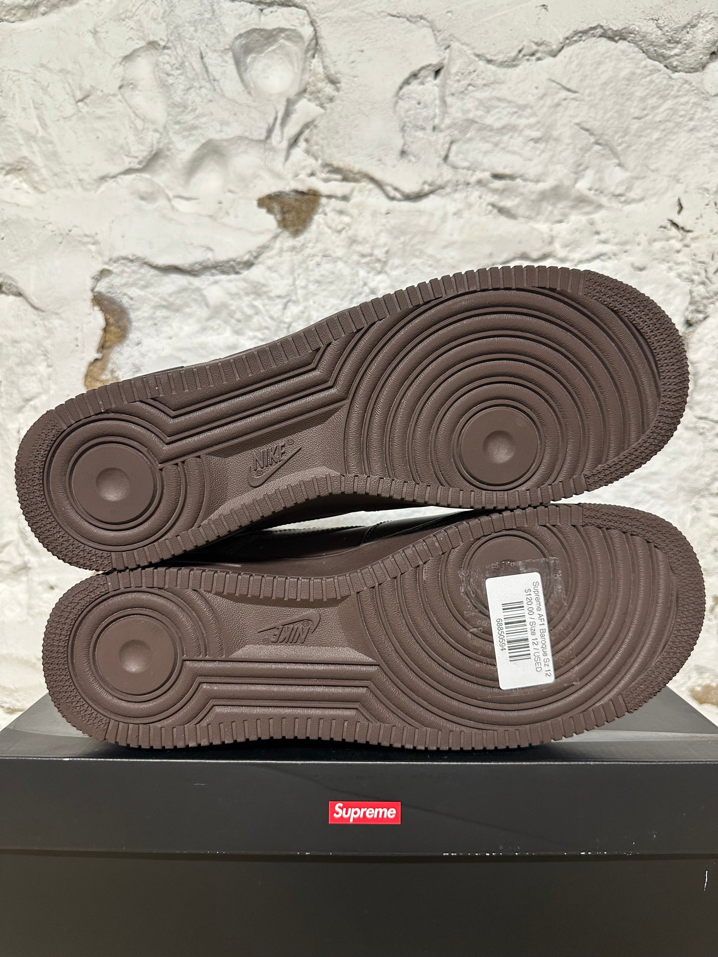 Nike Air Force 1 Low Supreme Baroque Brown Sz 12