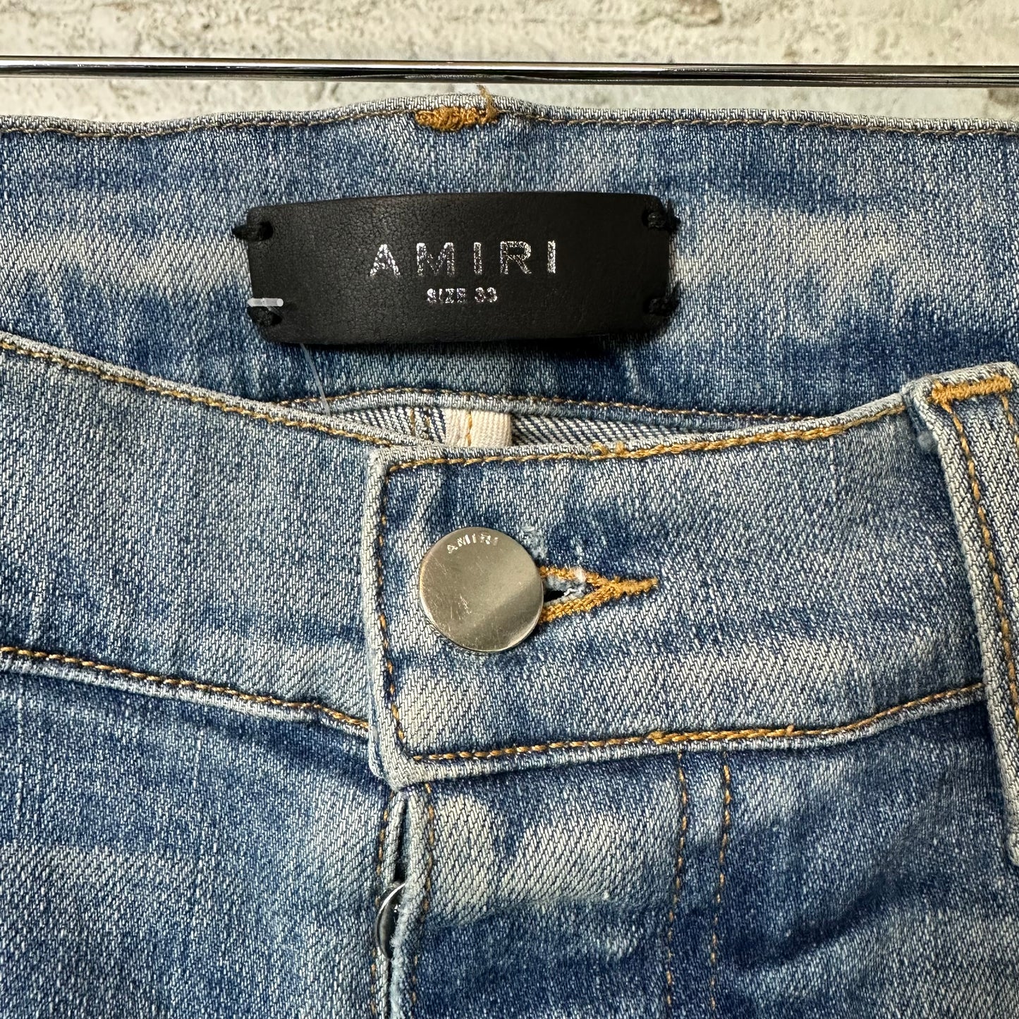 Amiri MX1 Black Playboy Blue Denim Jeans Sz 33