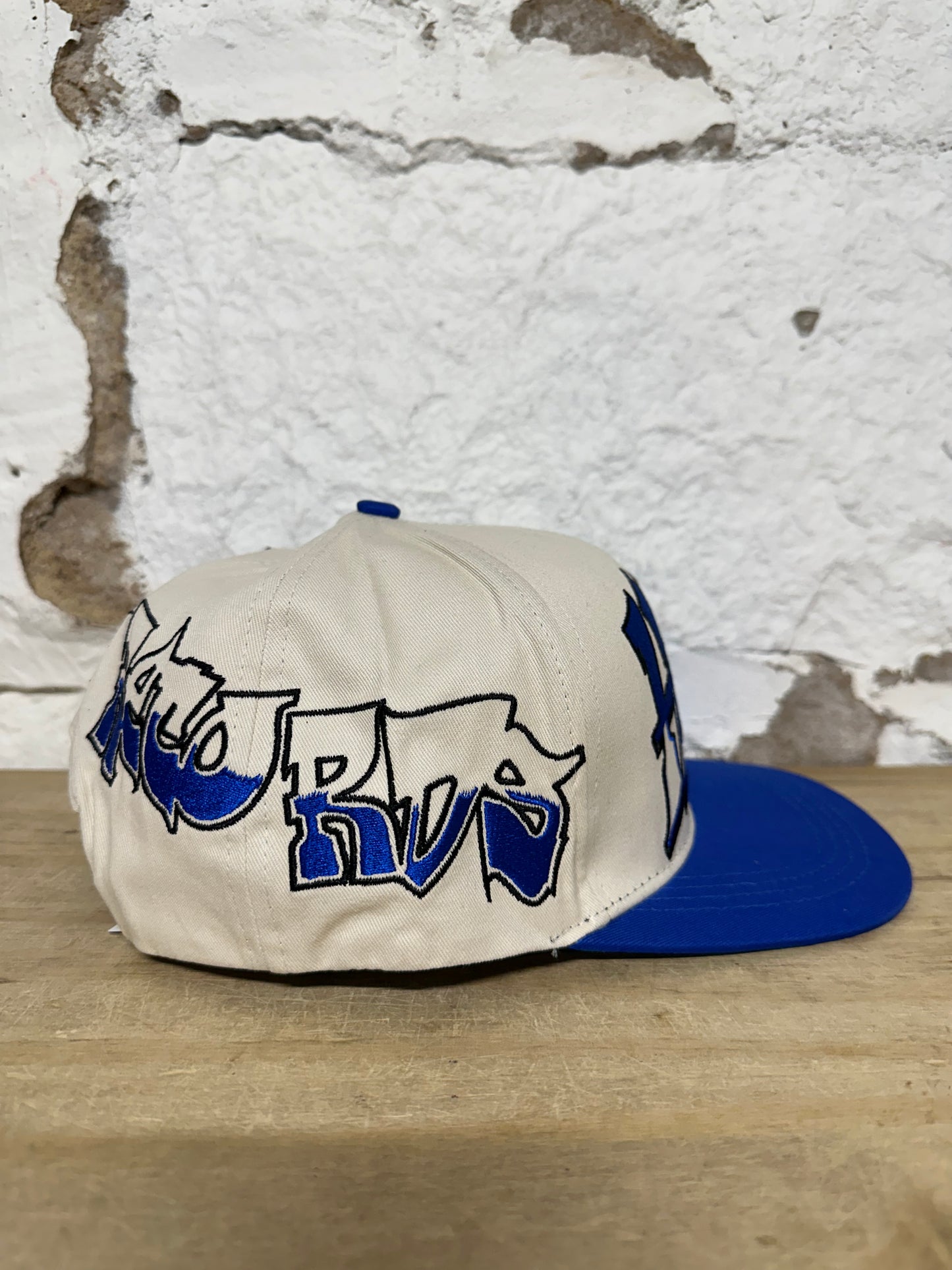 Hellstar Records Cream Blue Snapback Hat DS