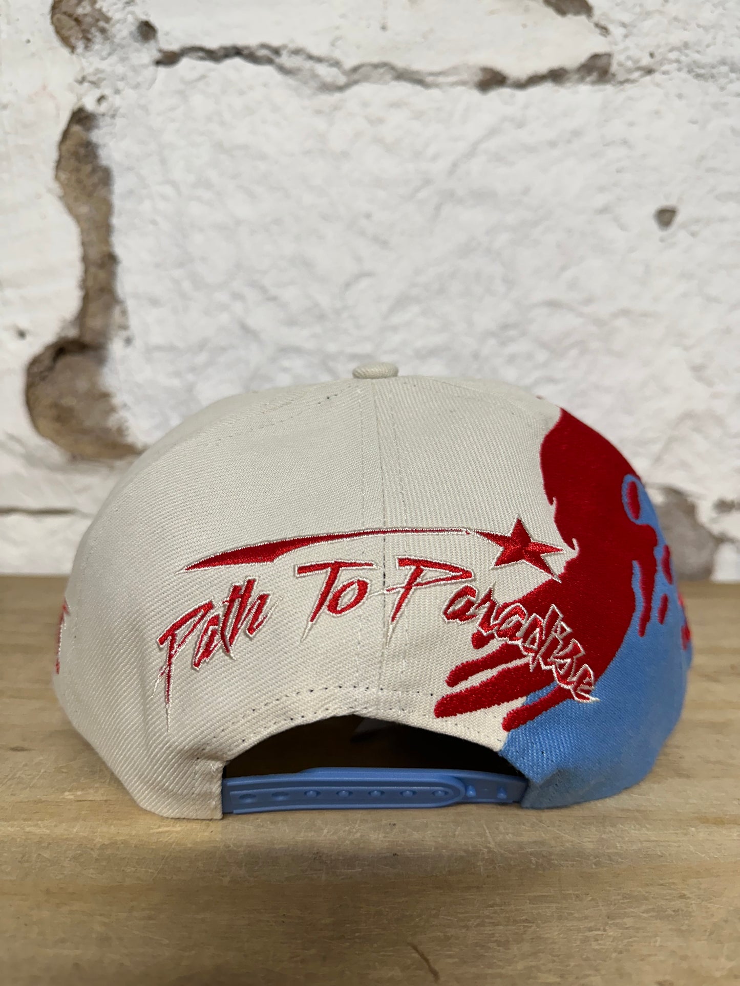 Hellstar Paintbrush Blue Red Cream Snapback Hat DS