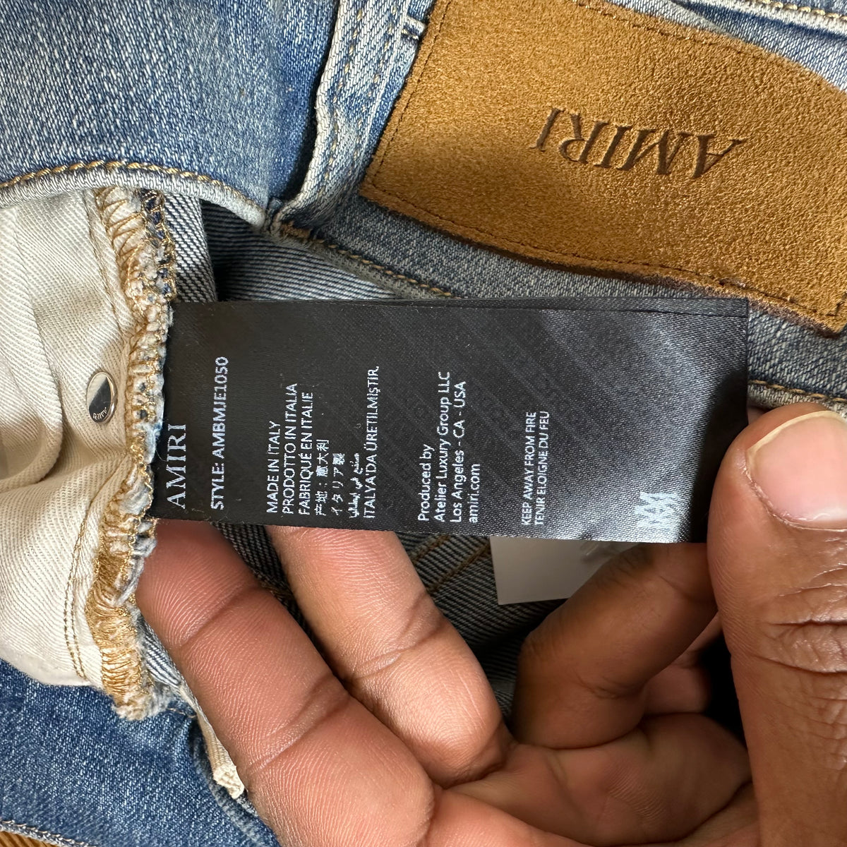 Amiri MA Quad Applique Indigo Blue Denim Jeans Sz 28 DS