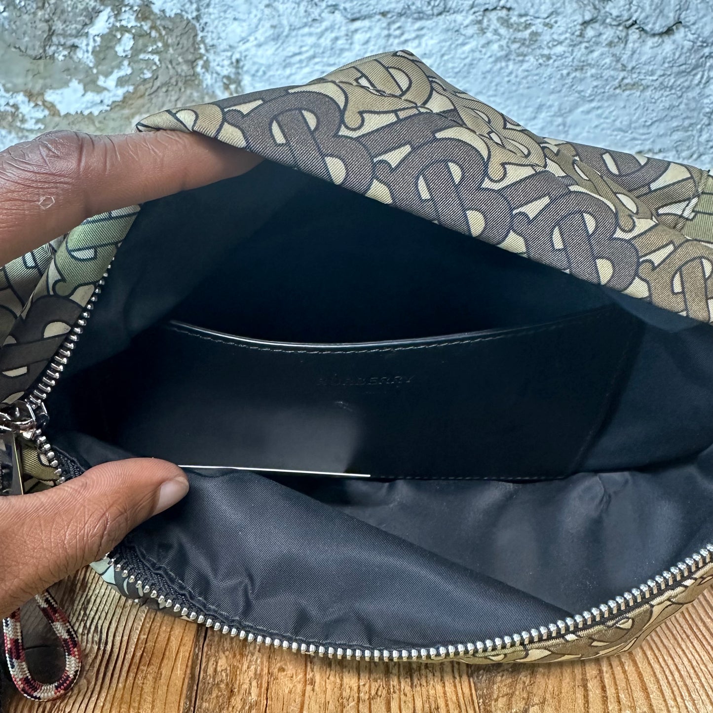 Burberry Green Khaki TB Monogram Waist Bag