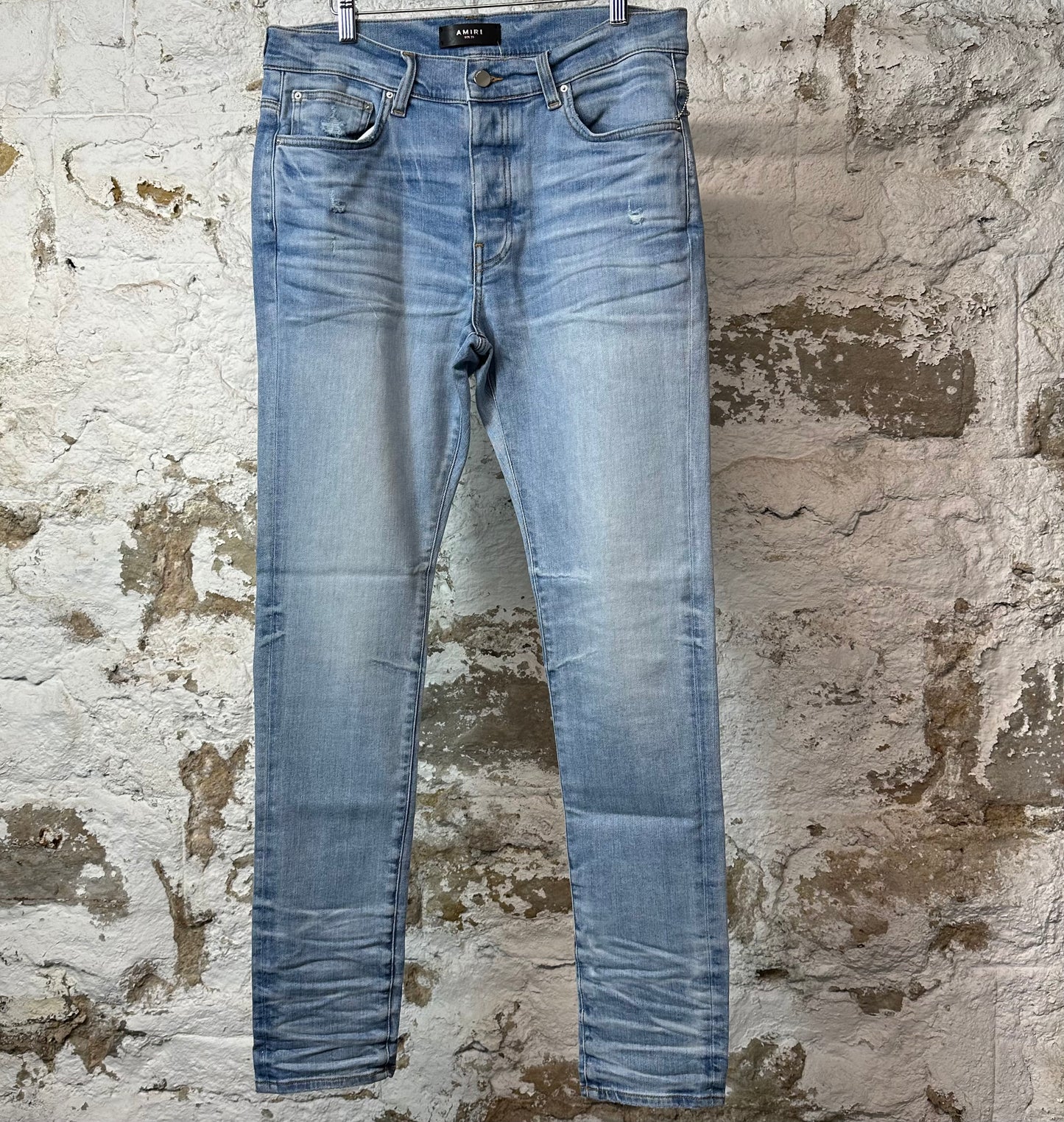 Amiri Plain Blue Perfect Stack Denim Jeans