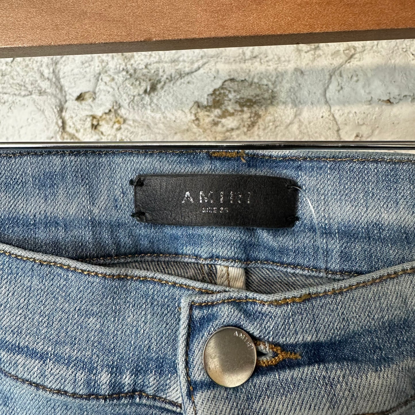 Amiri Distressed Plain Blue Denim Jeans Sz 38