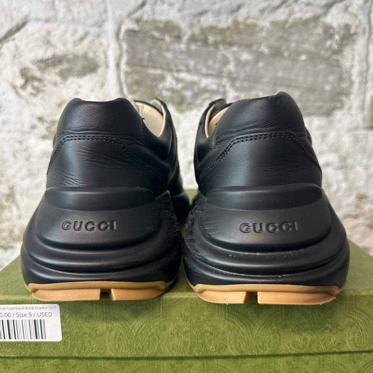 Gucci Rhyton Gucciband Black Sneaker Sz 9
