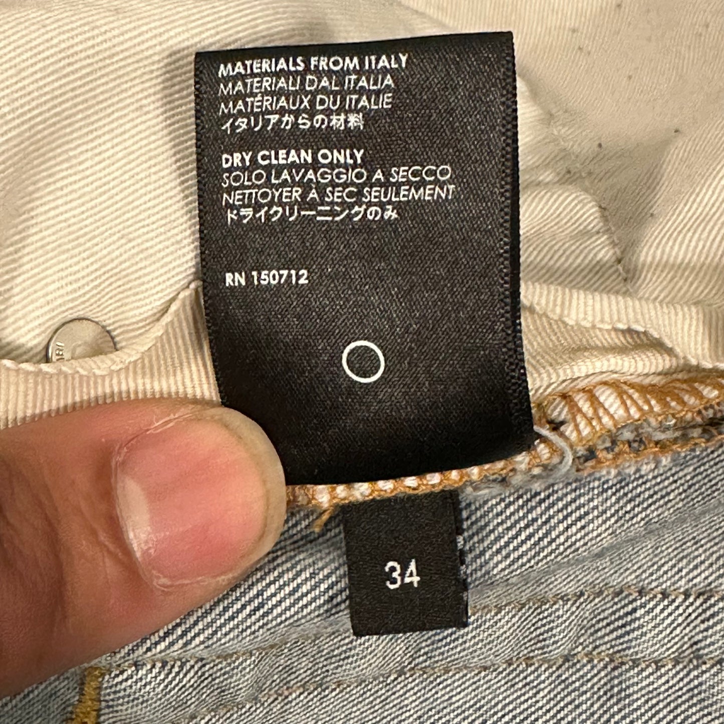 Amiri Biker Patches Blue Denim Jeans Sz 34