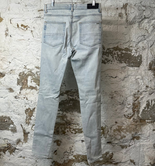 Amiri Knee Rip Lightwash Blue Denim Jeans Sz 31