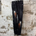 Amiri AM Paint Drip Black Denim Jeans