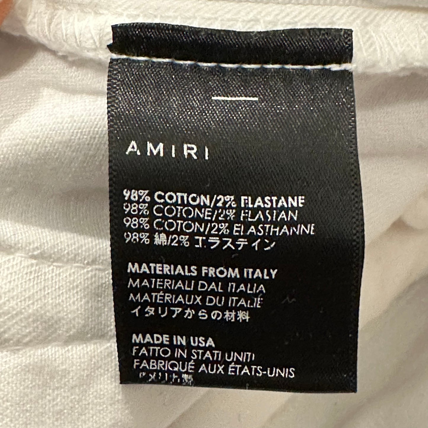 Amiri Plain White Denim Jeans Sz 36