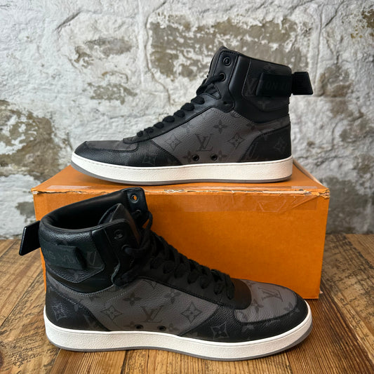 Louis Vuitton Monogram Eclipse Rivoli Sneaker Sz 10 (8.5LV)