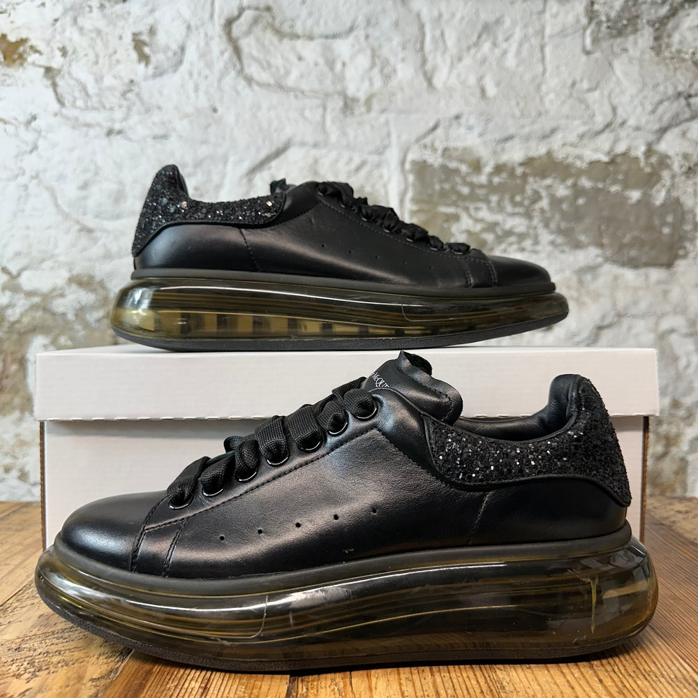 Alexander McQueen Glitter Tab Black Sneaker Sz 7 (40)