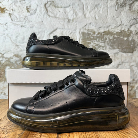 Alexander McQueen Glitter Tab Black Sneaker Sz 7 (40)