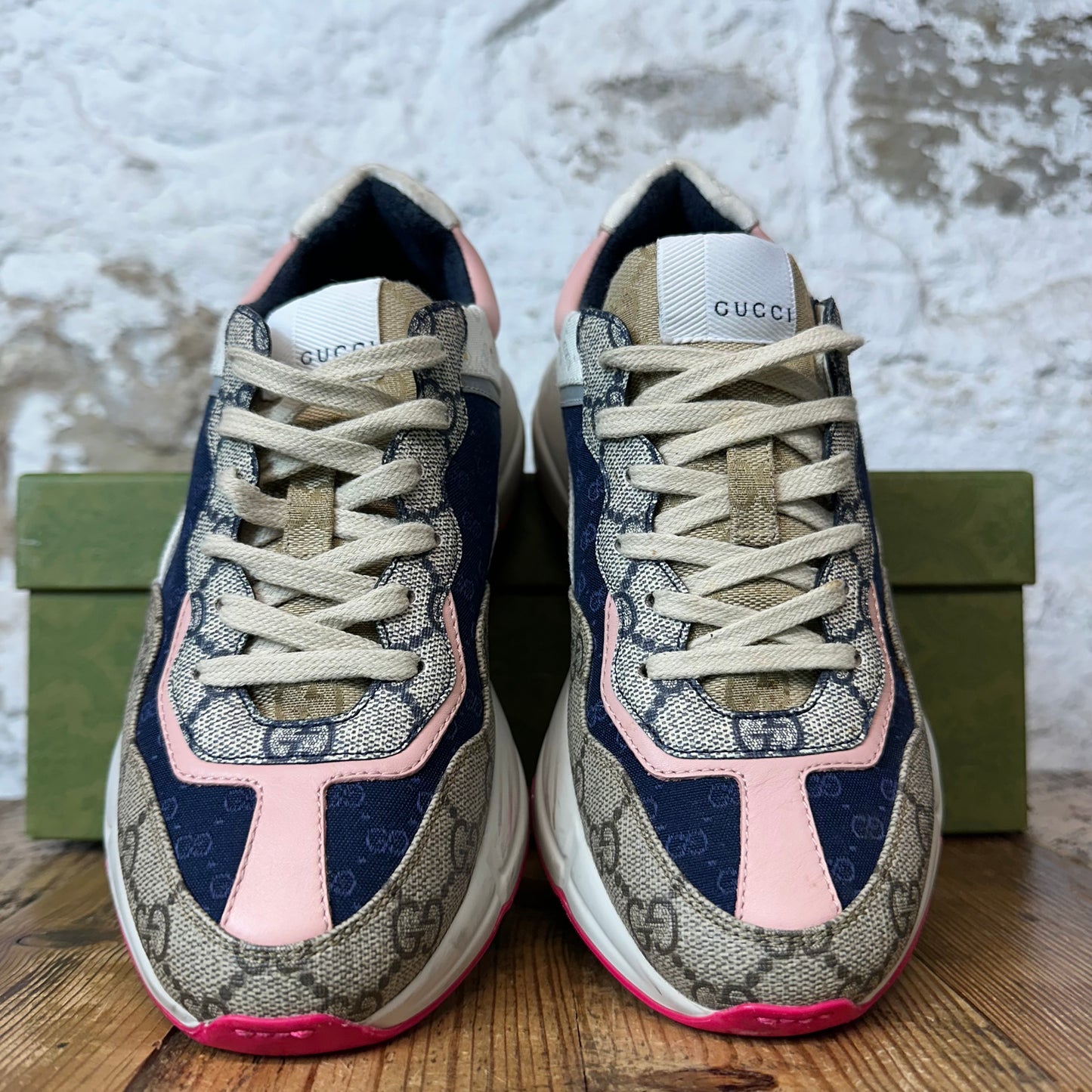 Gucci Rhyton Navy Pink White Sneaker Sz 4.5 (36.5)