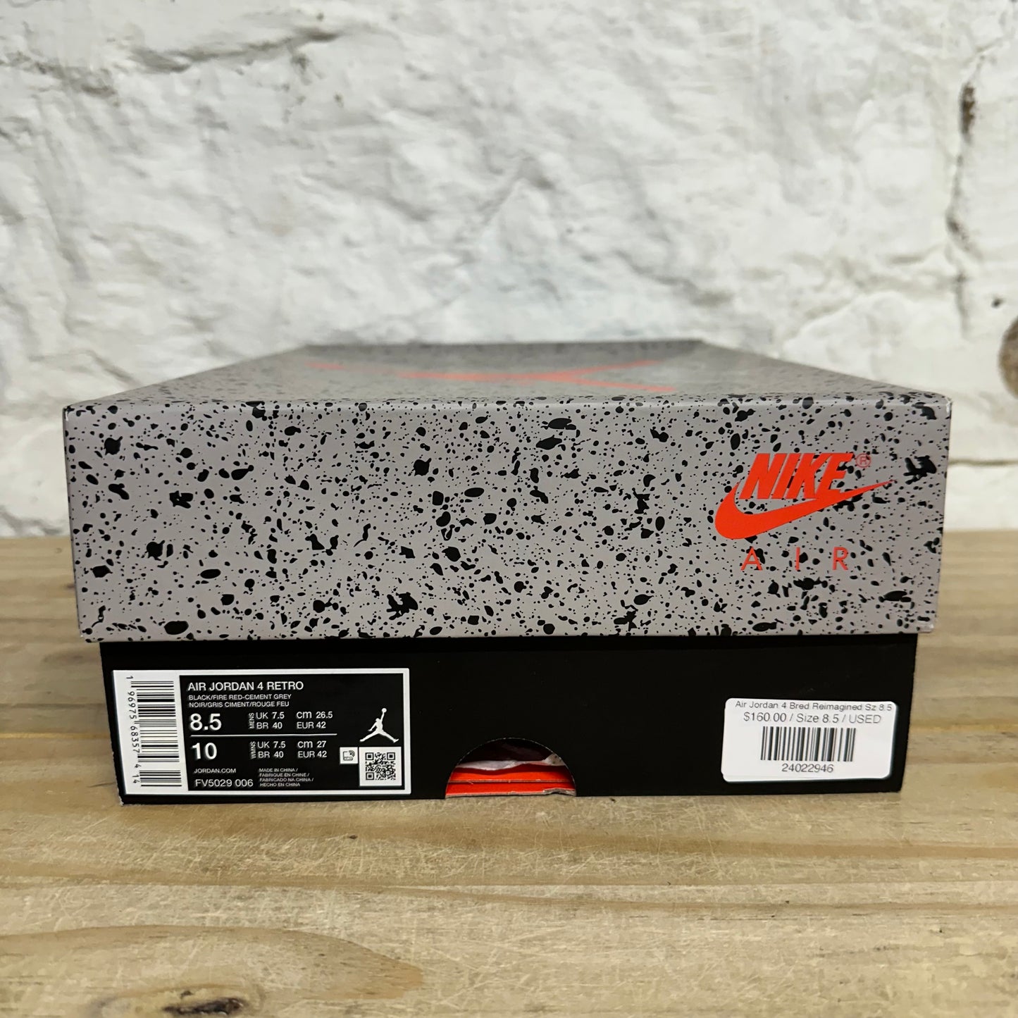 Air Jordan 4 Bred Reimagined Sz 8.5