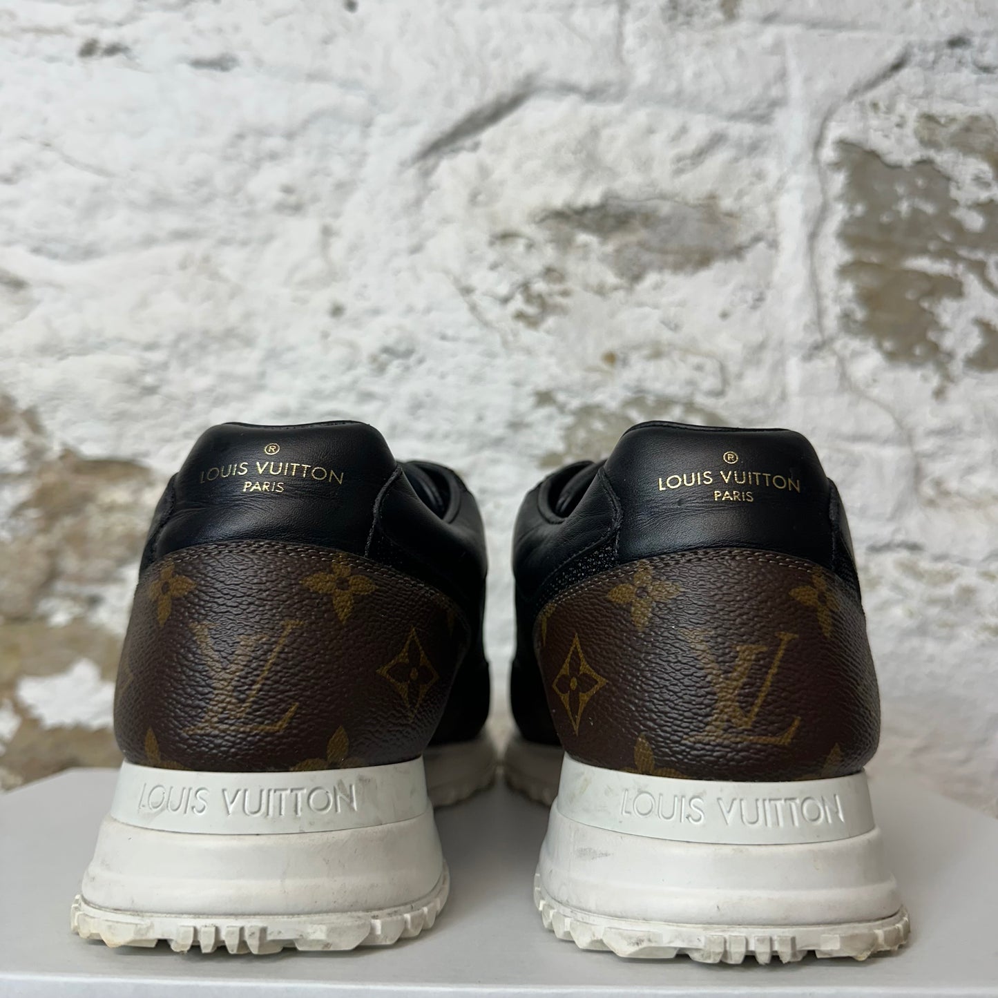 Louis Vuitton Black Brown Monogram Runaway Sneaker Sz 8.5 (7LV) No Box